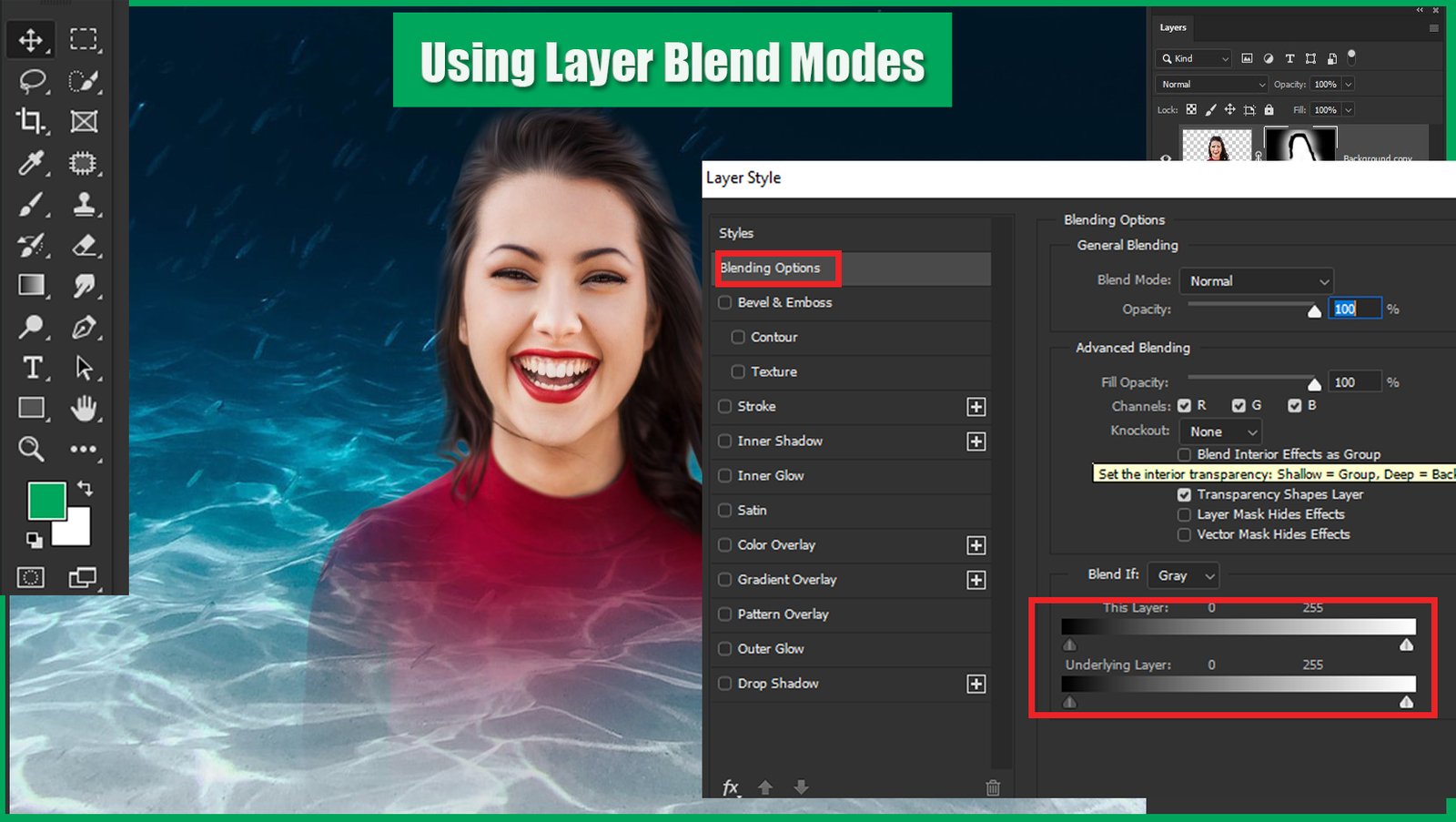 how to blend an image in photoshop: method 2