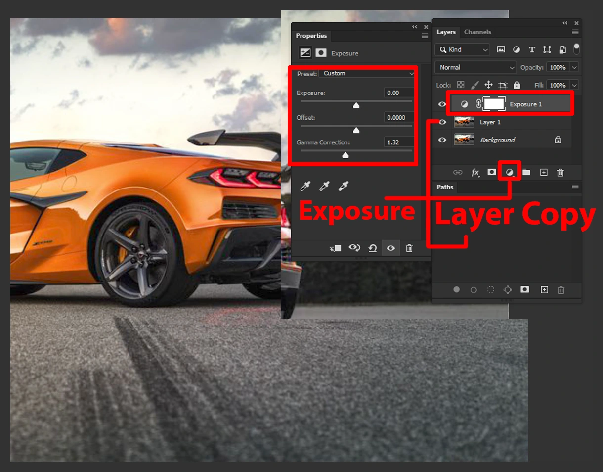 How to Edit a Car Photo Adjust the Exposure of the Image