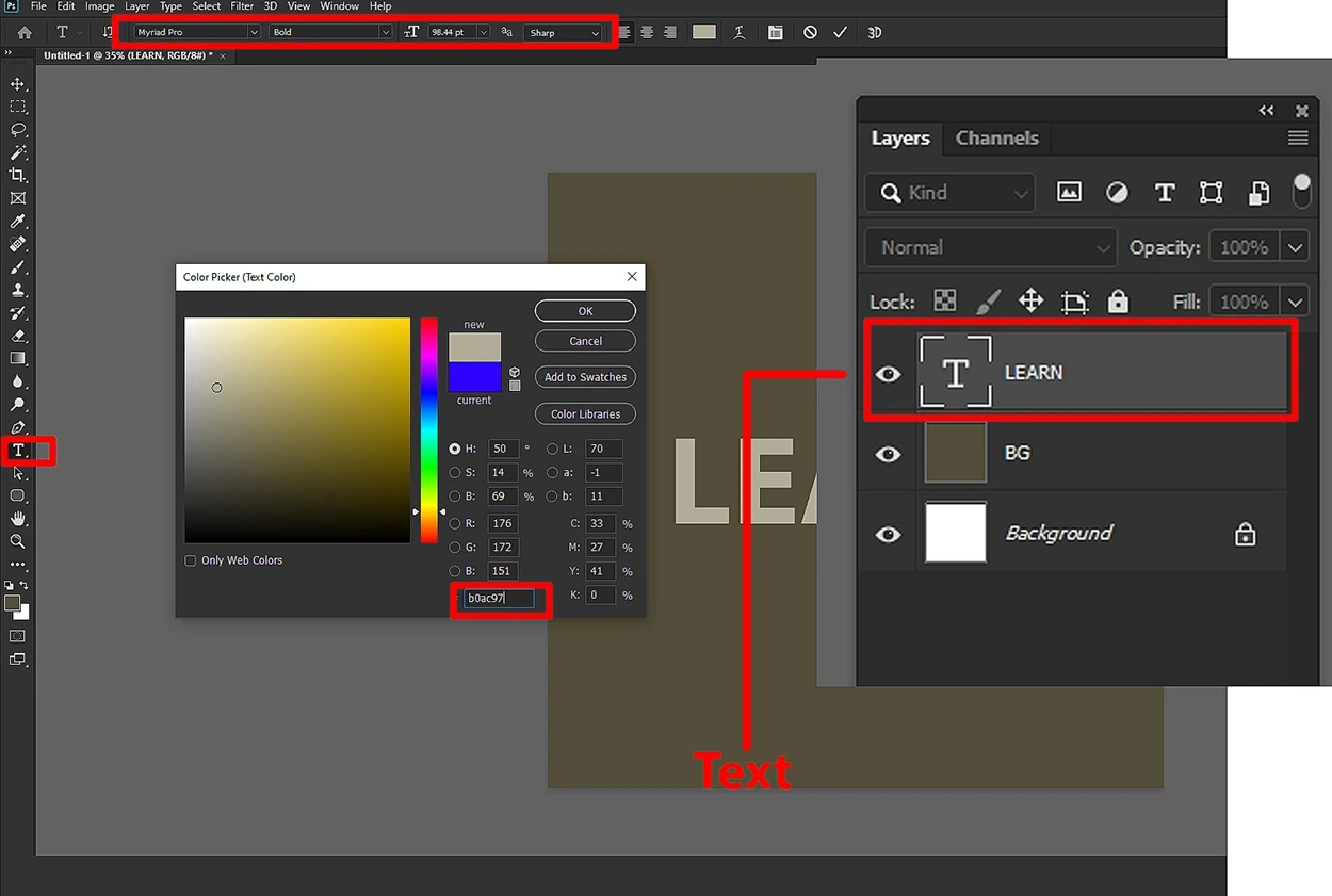 How to create marble text effect in Photoshop Step 2