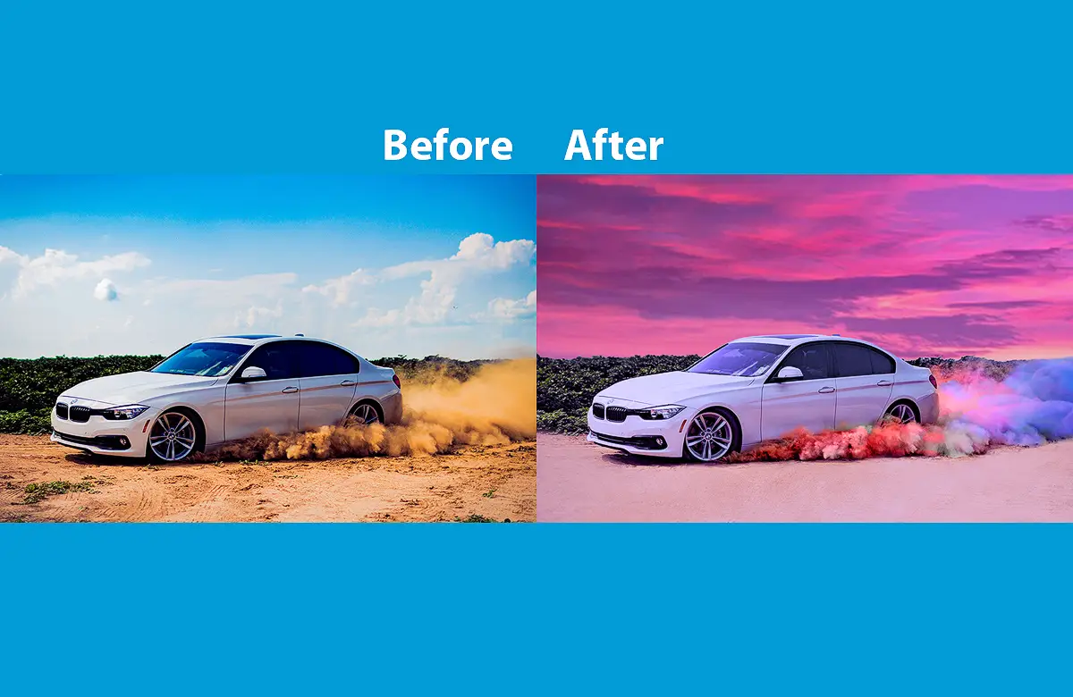 Car photo editing Before and After