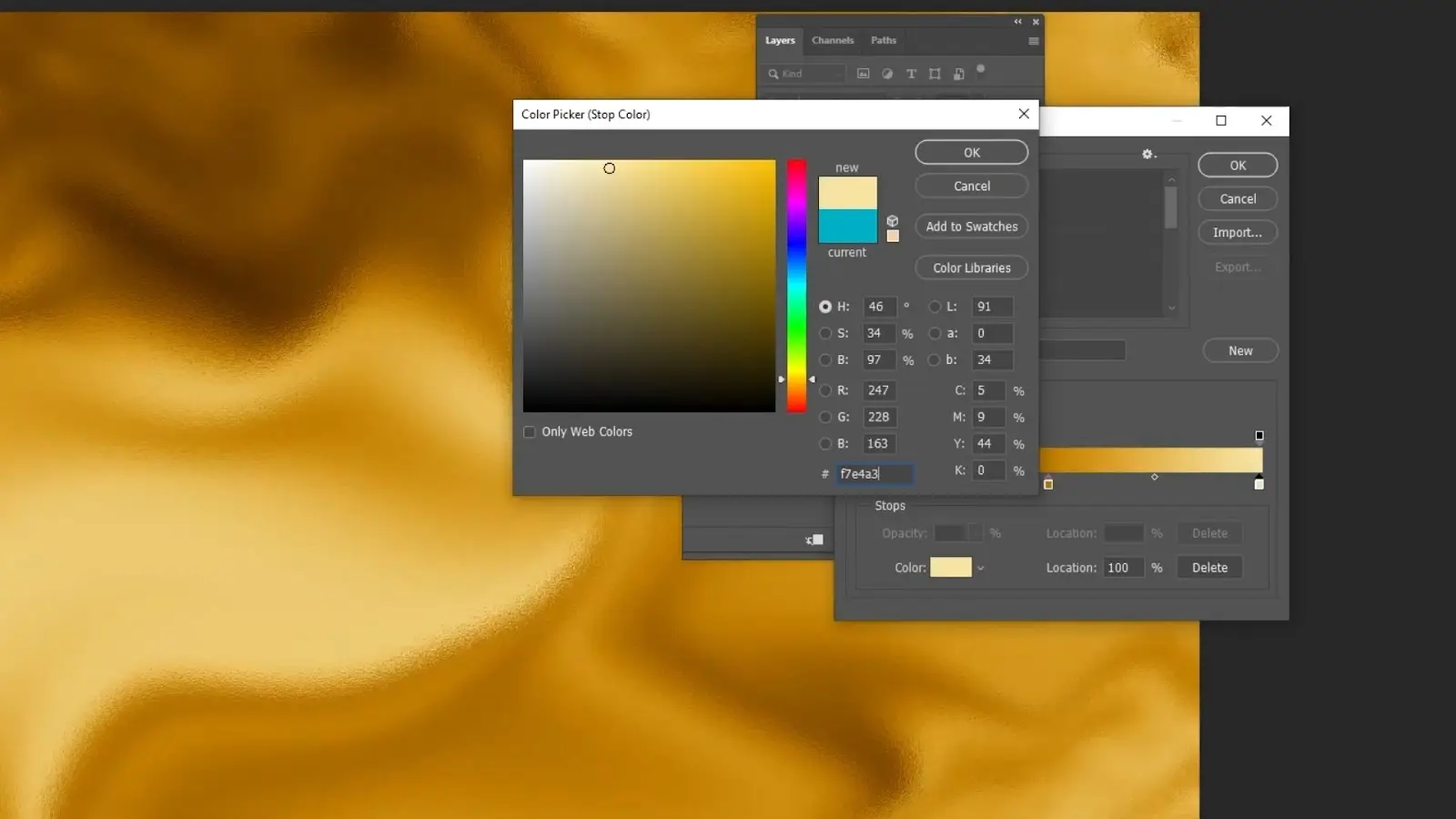 Golder text Gradient Colors
