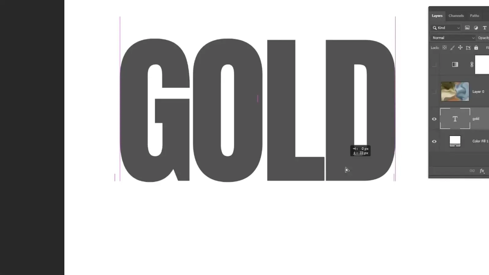 Gold text