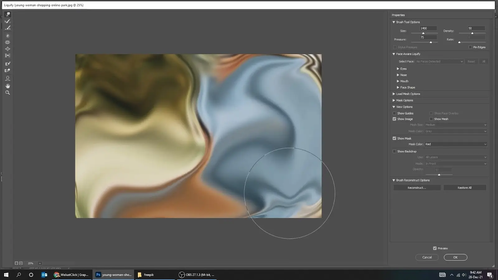 gold texture in photoshop Liquify