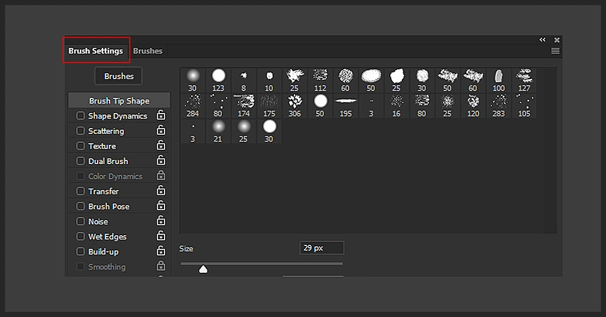 Step 2 Setting the brush preset