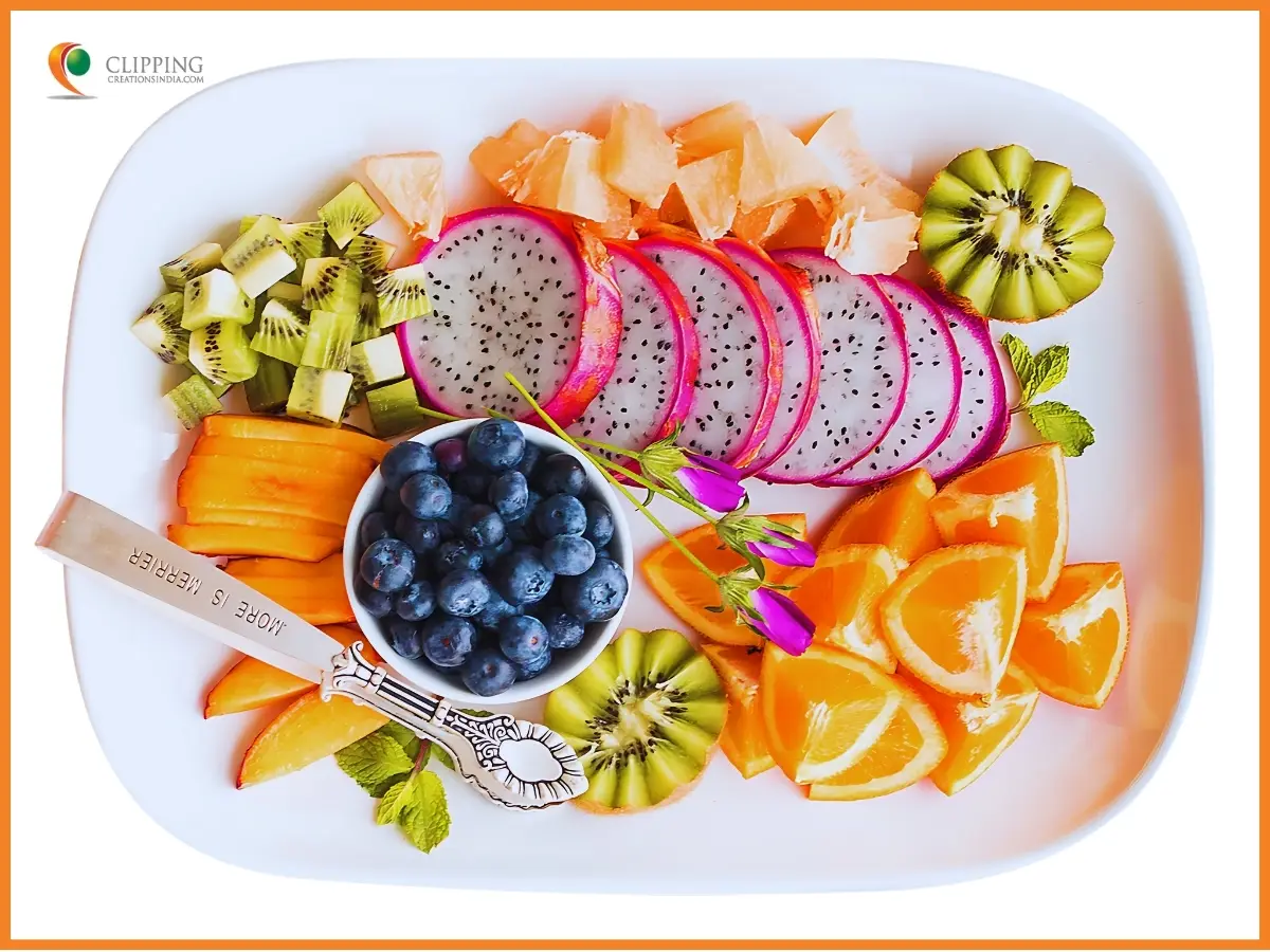 A Plate with fruits and vegetables-Outsourcing Clipping path services