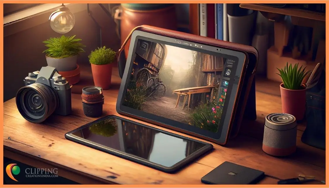 Showing wacom tablet, camera and other objects-Image Editing tool