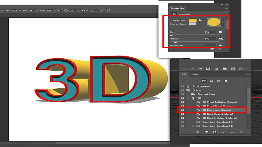 STEP 8 – Colourise the Text or Change the Materials