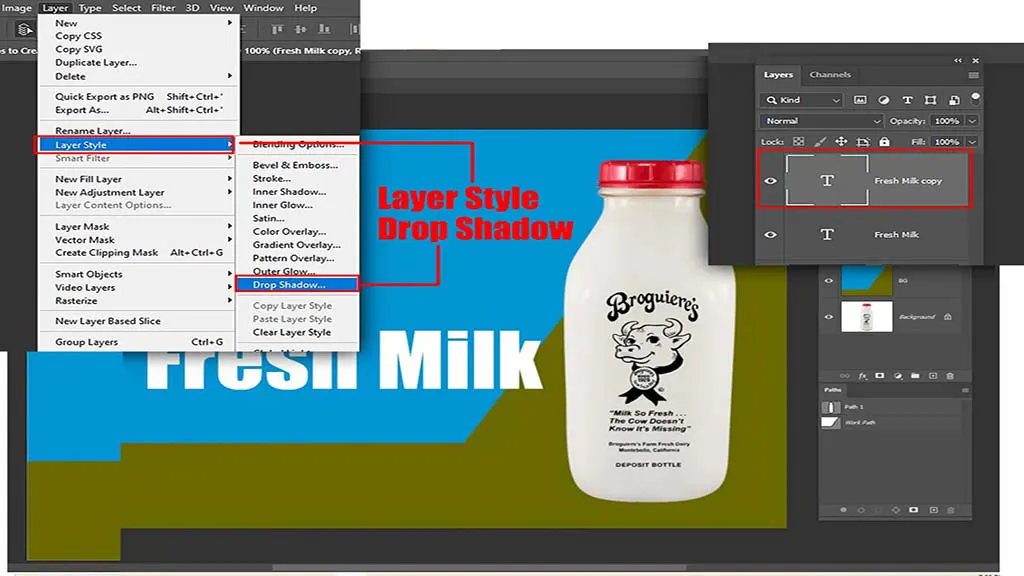 creating and modifying directional shadows in Photoshop