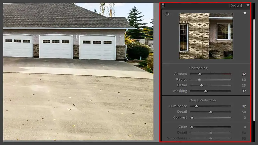 Set Up the Detail Panel for Real Estate Photos