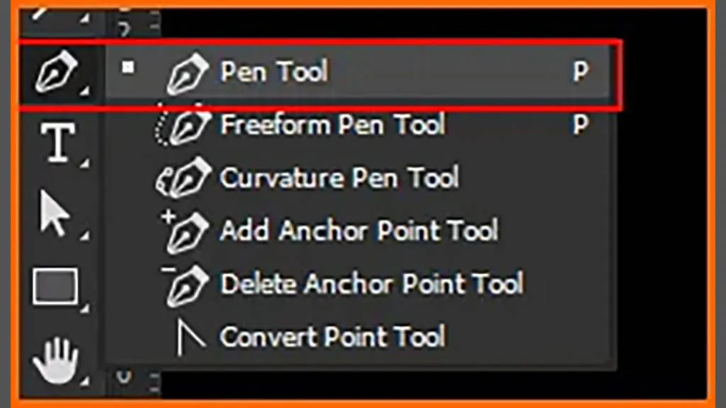 Select the Pen Tool (often located in the Tools panel on the screen’s left side).