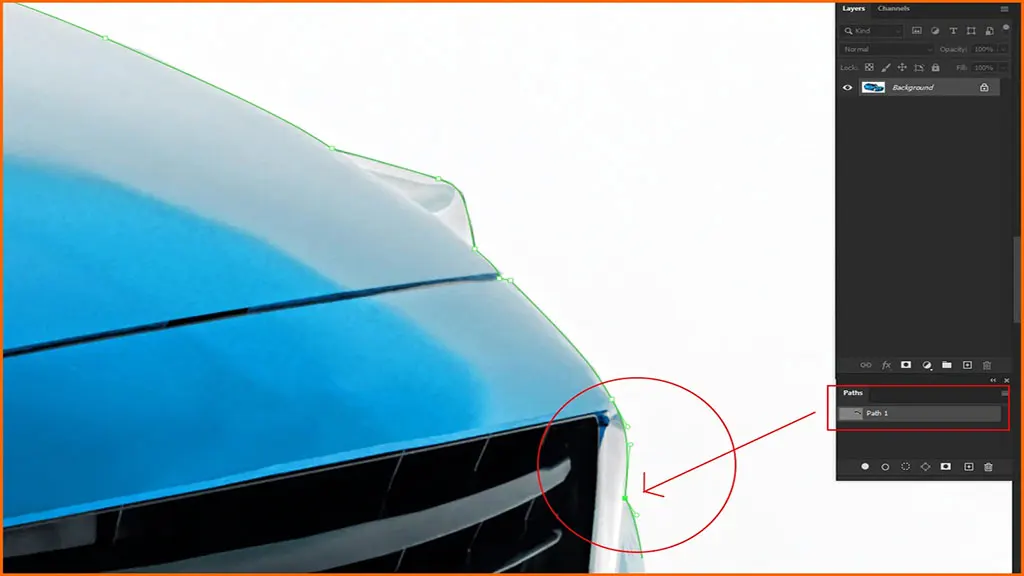 To clip an object, draw a path around it.