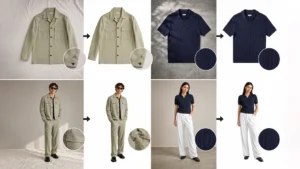 Clipping Masks on Flat shots and Lookbook Shots for Bregt Rogiers